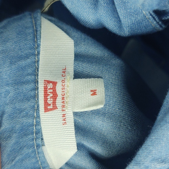 Levi's Chambray Dress Mini Flare Denim NWT Coastal Cowgirl Casual Blue Small - Picture 5 of 15